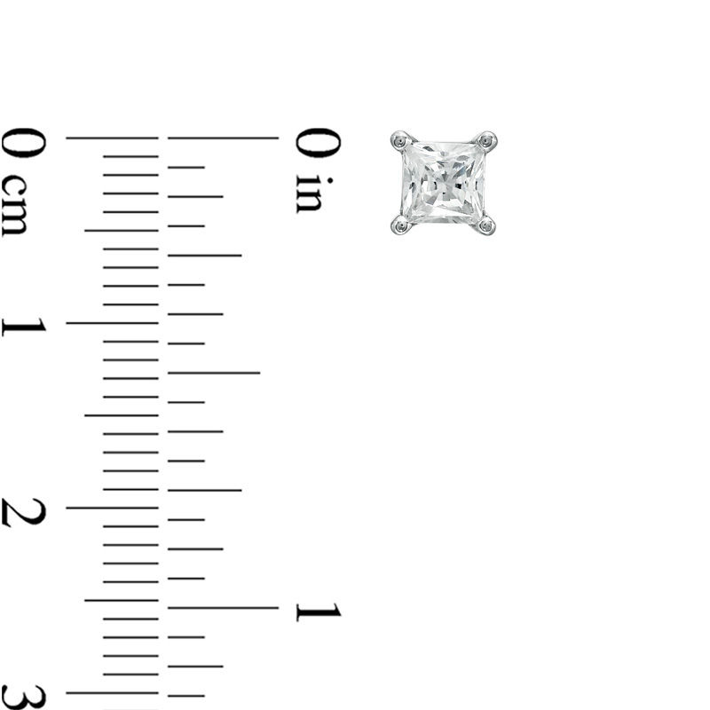 1 CT. T.W. Certified Canadian Princess-Cut Diamond Solitaire Stud Earrings in 14K White Gold (I/I2)