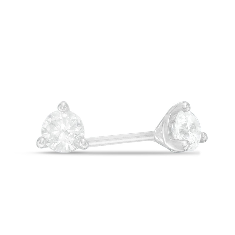 Main Image 1 of 1/4 CT. T.W. Certified Canadian Diamond Solitaire Stud Earrings in 14K White Gold (I/I2)