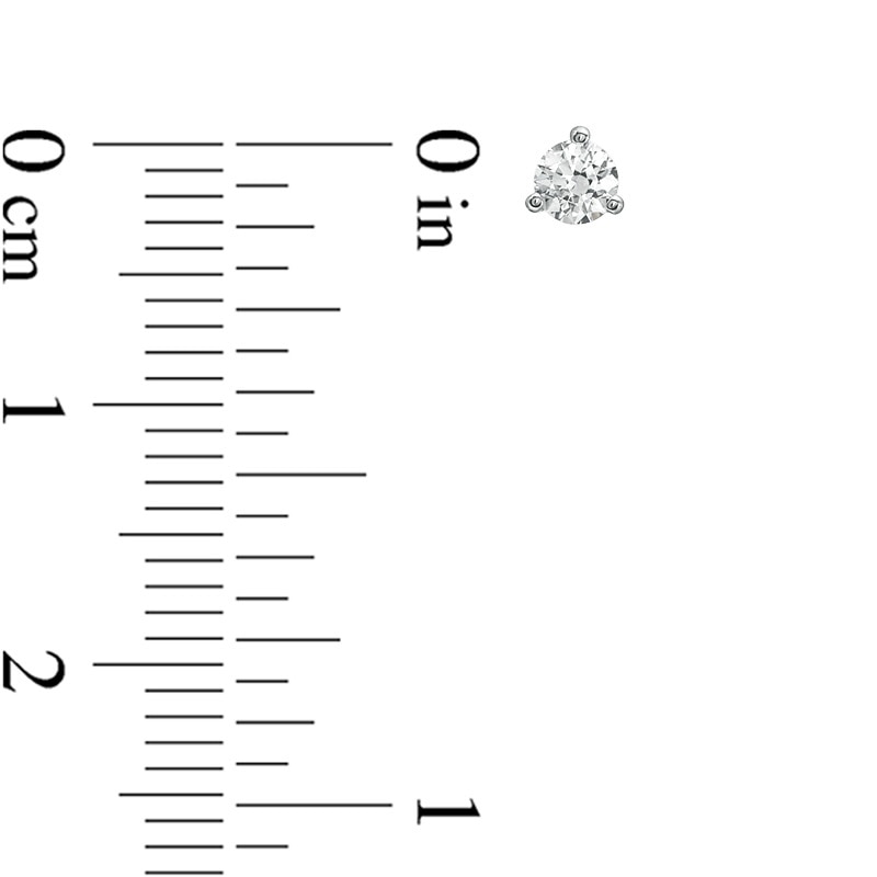 Main Image 2 of 1/4 CT. T.W. Certified Canadian Diamond Solitaire Stud Earrings in 14K White Gold (I/I2)