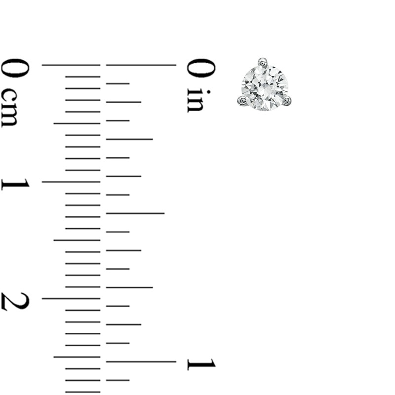 Main Image 2 of 1/2 CT. T.W. Certified Canadian Diamond Solitaire Stud Earrings in 14K White Gold (I/I2)