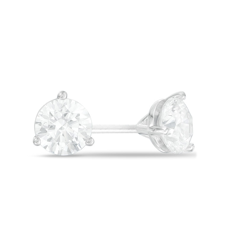 Main Image 1 of 1 CT. T.W. Certified Canadian Diamond Solitaire Earrings in 14K White Gold (I/I2)