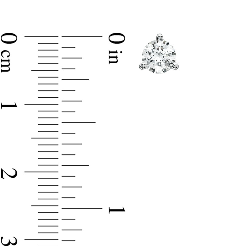 Main Image 2 of 1 CT. T.W. Certified Canadian Diamond Solitaire Earrings in 14K White Gold (I/I2)