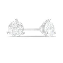 3/4 CT. T.W. Certified Canadian Diamond Solitaire Earrings in 14K White Gold (I/I2)
