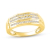 Thumbnail Image 1 of Men's 1/2 CT. T.W. Diamond Triple Row Wedding Band in 10K Gold
