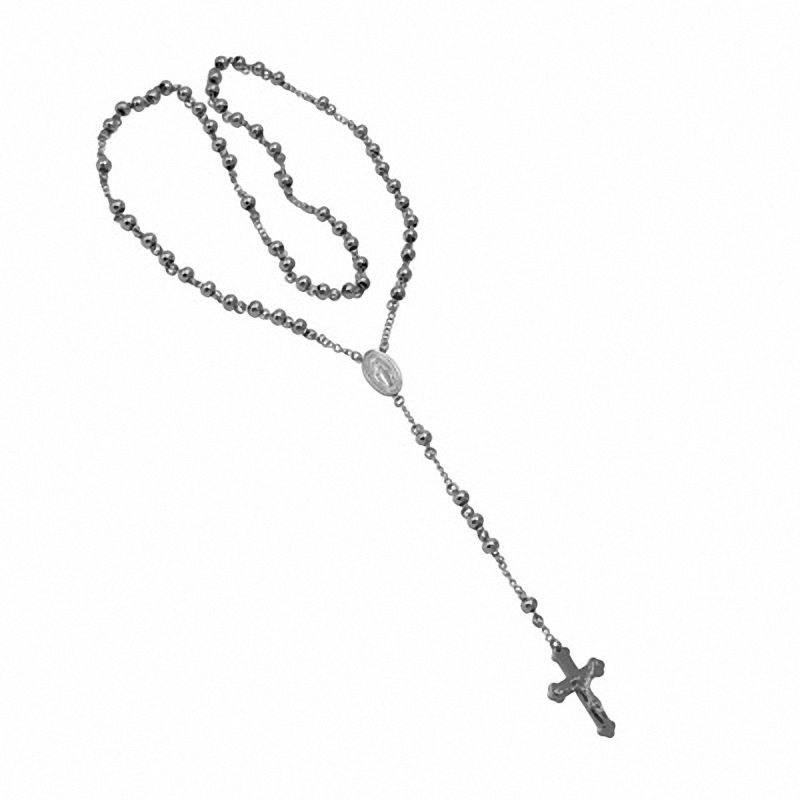 Men's Stainless Steel Rosary Necklace - 24