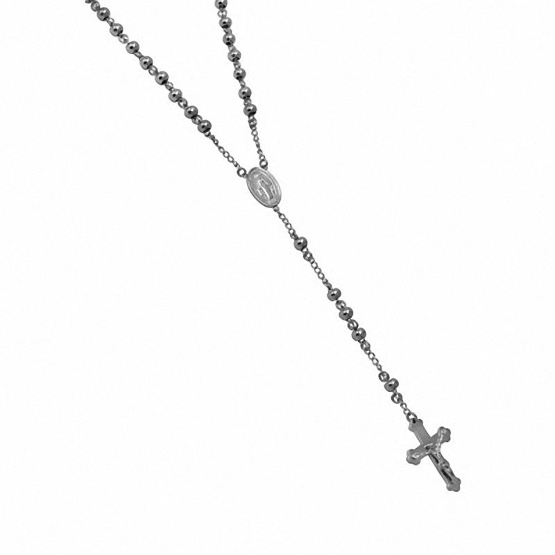 Men's Stainless Steel Rosary Necklace - 24