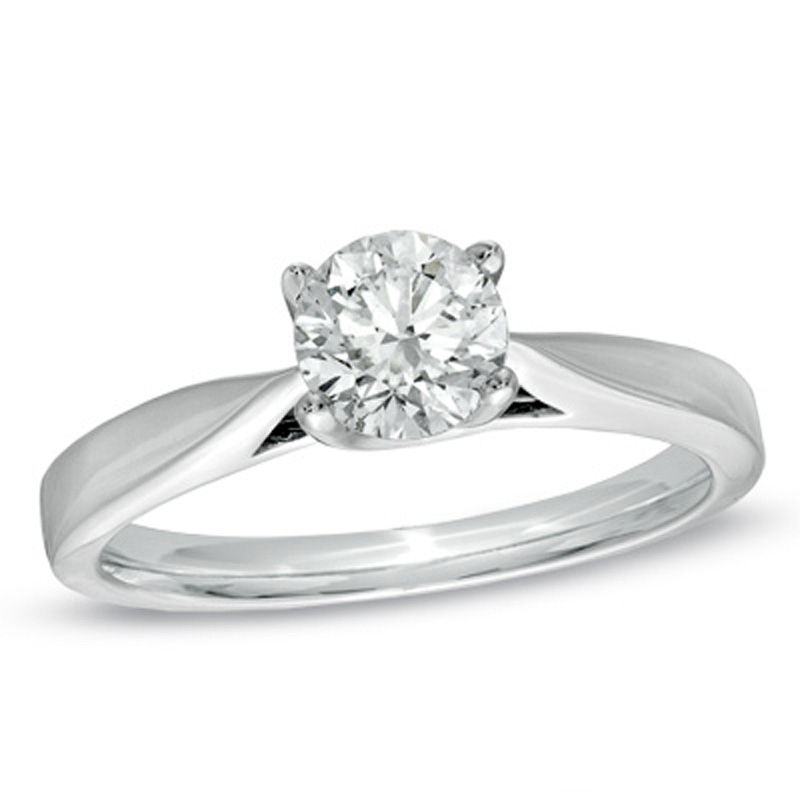 Celebration Ideal 3/4 CT. Diamond Solitaire Engagement Ring in 14K White Gold (J/I1)