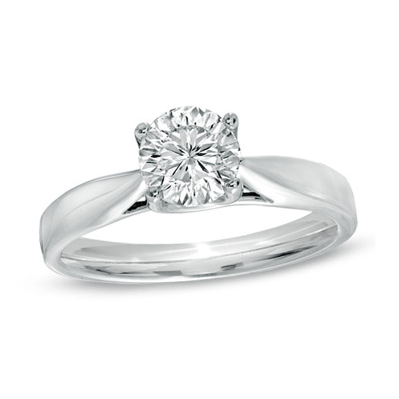 Main Image 1 of Celebration Ideal 1 CT. Certified Diamond Solitaire Engagement Ring in 14K White Gold (I/I1)