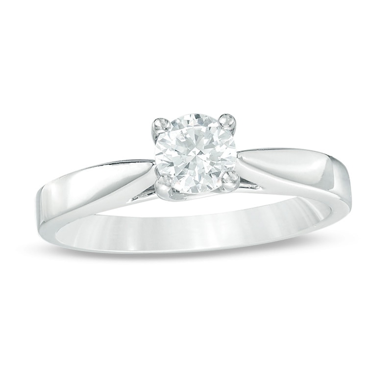 Main Image 1 of Celebration Ideal 1/2 CT. Certified Diamond Solitaire Engagement Ring in 14K White Gold (I/I1)