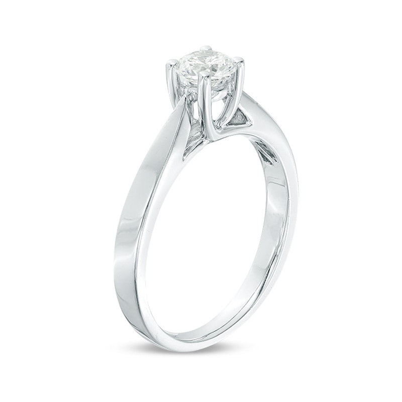 Main Image 2 of Celebration Ideal 1/2 CT. Certified Diamond Solitaire Engagement Ring in 14K White Gold (I/I1)
