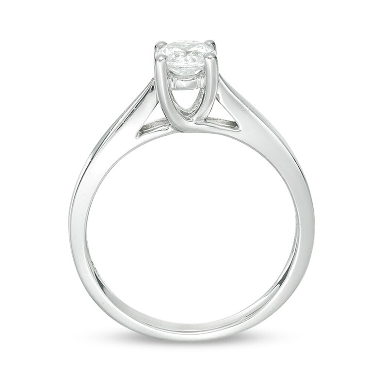 Main Image 5 of Celebration Ideal 1/2 CT. Certified Diamond Solitaire Engagement Ring in 14K White Gold (I/I1)