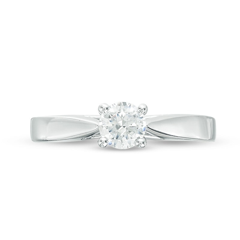 Main Image 6 of Celebration Ideal 1/2 CT. Certified Diamond Solitaire Engagement Ring in 14K White Gold (I/I1)