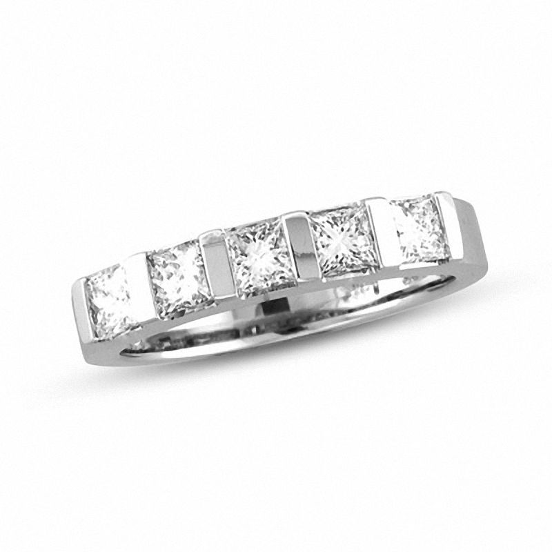 princess cut diamond anniversary band