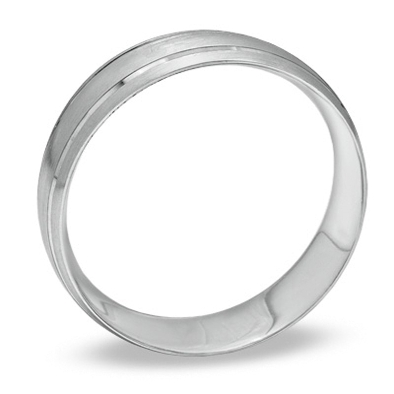 Men's 6.0mm Comfort Fit Wedding Band in 10K White Gold - Size 10