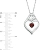 Thumbnail Image 1 of Heart-Shaped Garnet Motherly Love Pendant in Sterling Silver