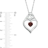 Thumbnail Image 2 of Heart-Shaped Garnet Motherly Love Pendant in Sterling Silver
