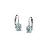 Thumbnail Image 1 of Cushion-Cut Aquamarine and Diamond Accent Earrings in Sterling Silver