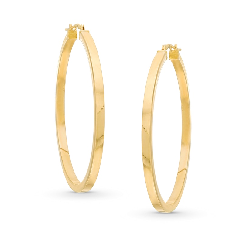 Main Image 1 of 40.0mm Square Hoop Earrings in 14K Gold