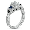 Thumbnail Image 1 of 1-1/2 CT. T.W. Certified Diamond and Sapphire Engagement Ring in 14K White Gold (I/I1)