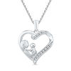 Thumbnail Image 0 of Diamond Accent Motherly Love Heart Pendant in Sterling Silver