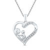 Thumbnail Image 1 of Diamond Accent Motherly Love Heart Pendant in Sterling Silver
