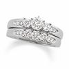 1-1/2 CT. T.W. Diamond Three Stone Bridal Set in 14K White Gold