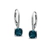 Thumbnail Image 0 of Cushion-Cut London Blue Topaz and Lab-Created White Sapphire Earrings in Sterling Silver