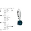 Thumbnail Image 1 of Cushion-Cut London Blue Topaz and Lab-Created White Sapphire Earrings in Sterling Silver