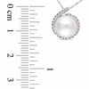 Thumbnail Image 1 of 8.0 - 8.5mm Cultured Freshwater Pearl and Diamond Accent Pendant in 10K White Gold - 17"