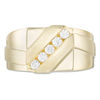 Thumbnail Image 3 of Men's 1/3 CT. T.W. Diamond Slant Satin Wedding Band in 10K Gold