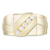 Thumbnail Image 2 of Men's 1/3 CT. T.W. Diamond Slant Satin Wedding Band in 10K Gold