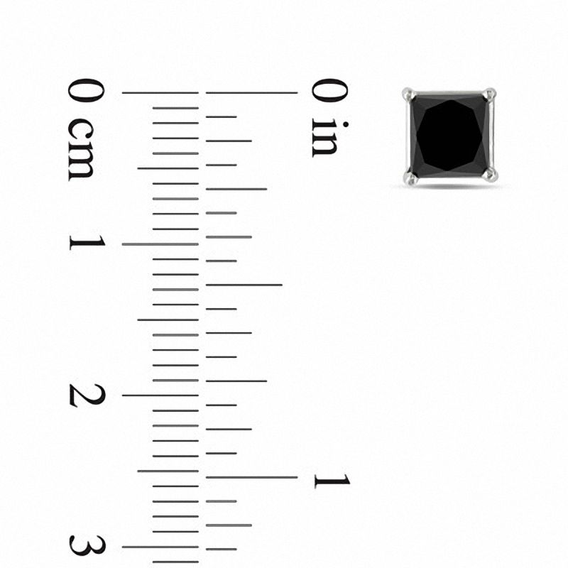 2 carat princess cut black diamond earrings deals
