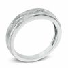 Thumbnail Image 2 of Men's 1/10 CT. T.W. Diamond Milgrain Wedding Band in 10K White Gold
