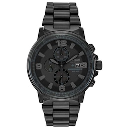 Men's Citizen Eco-Drive® Gold-Tone Chronograph Watch with Black Dial  (Model: AT2132-53E)