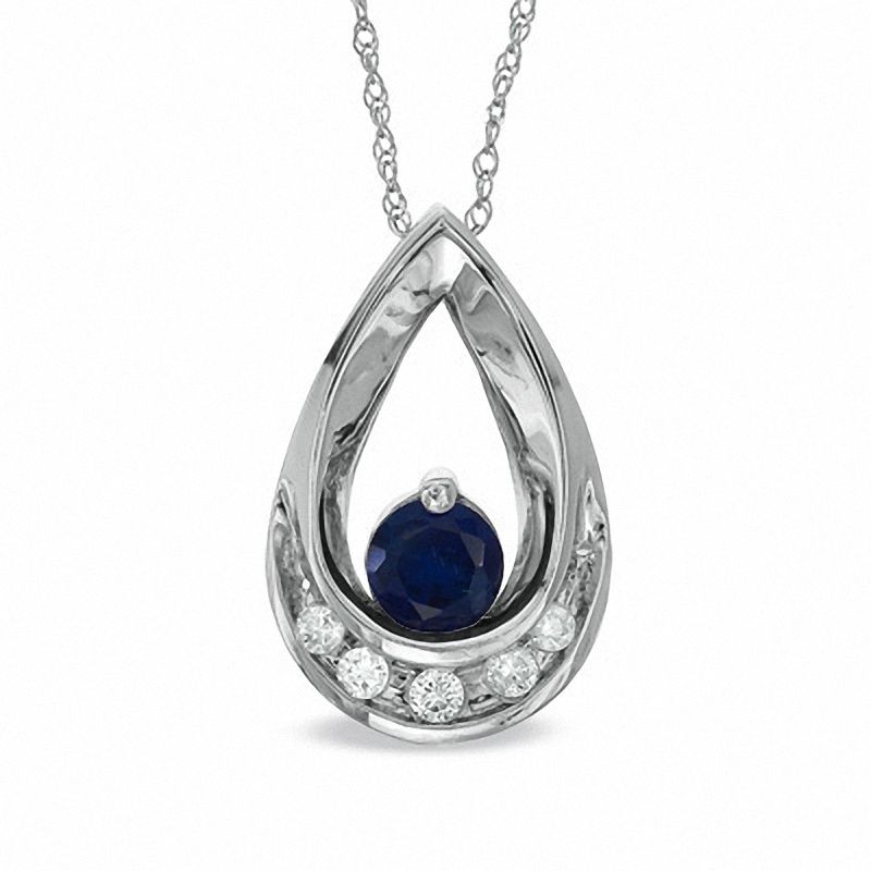 The Enlightened Teardrop Autumn Necklace For Women Raw Blue Sapphire