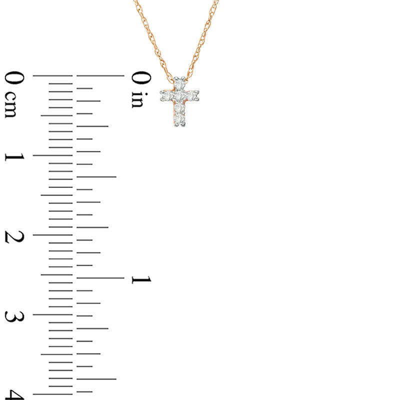 Main Image 2 of Diamond Accent Mini Cross Pendant in 14K Gold