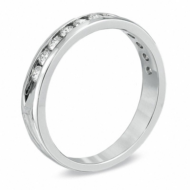 1/2 CT. T.W. Certified Diamond Anniversary Band in 18K White Gold (E/I1)