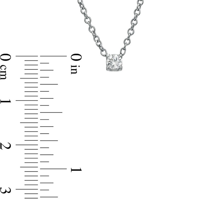 Main Image 2 of 1/7 CT. Certified Canadian Diamond Solitaire Necklace in 14K White Gold (I/I2)