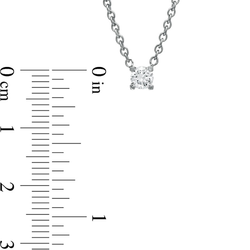 Main Image 2 of 1/3 CT. Certified Canadian Diamond Solitaire Necklace in 14K White Gold (I/I2)