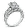 Thumbnail Image 1 of 1 CT. T.W. Princess-Cut Quad Diamond Frame Engagement Ring in 14K White Gold