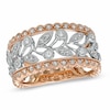 Thumbnail Image 0 of 1/3 CT. T.W. Diamond Scalloped Vine Ring in 14K Two-Tone Gold
