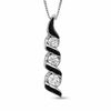 Thumbnail Image 0 of 1/4 CT. T.W. Sirena™ Black Eyes Three Stone Pendant in 14K White Gold with Black Enamel