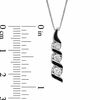 Thumbnail Image 1 of 1/4 CT. T.W. Sirena™ Black Eyes Three Stone Pendant in 14K White Gold with Black Enamel