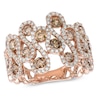 Thumbnail Image 0 of 1-3/4 CT. T.W. Enhanced Champagne and White Diamond Cobblestone Ring in 14K Rose Gold