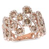 Thumbnail Image 0 of 1-3/4 CT. T.W. Enhanced Champagne and White Diamond Cobblestone Ring in 14K Rose Gold