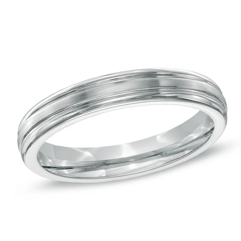 Main Image 1 of 4.0mm Grooved Comfort Fit Cobalt Wedding Band - Size 10