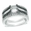 Thumbnail Image 0 of 3/4 CT. T.W. Enhanced Black and White Diamond Solitaire Enhancer in 14K White Gold