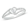 Thumbnail Image 1 of Diamond Accent Split Shank Heart Promise Ring in 10K White Gold