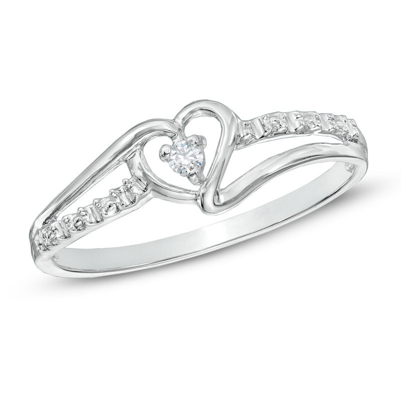 Diamond accent promise ring in 10k white gold discount