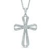 Thumbnail Image 1 of 1/20 CT. T.W. Composite Diamond Cross Pendant in Sterling Silver